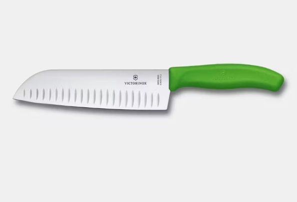 Victorinox Swiss Classic Santoku Knife Fluted Blade 17cm Blister – Green